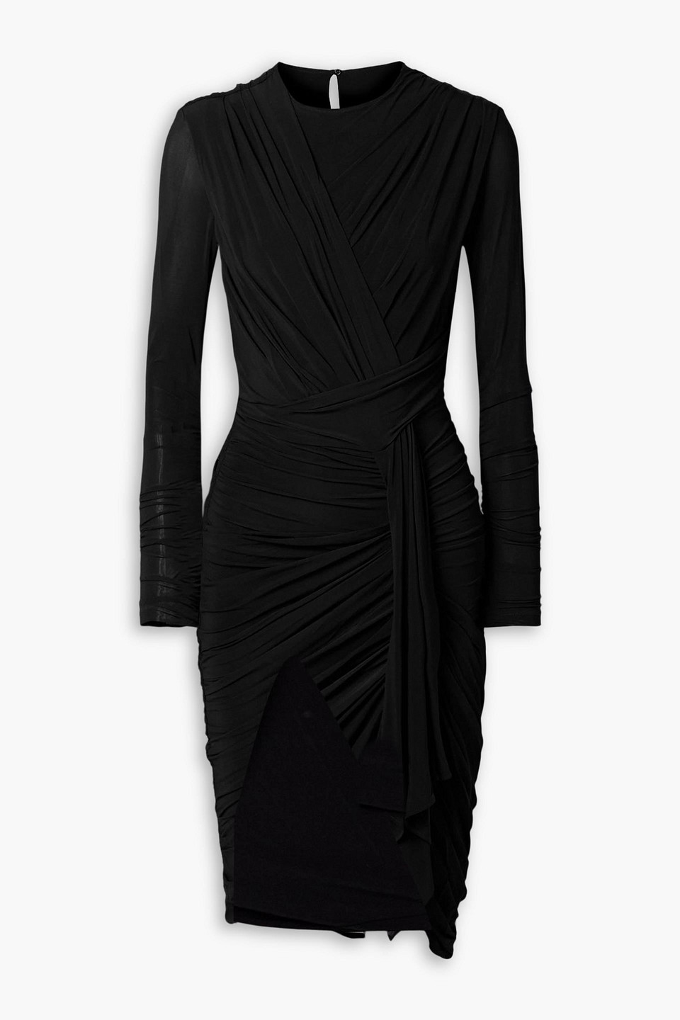 isabel marant - zorah draped ruched stretch-jersey midi dress - black - fr 38