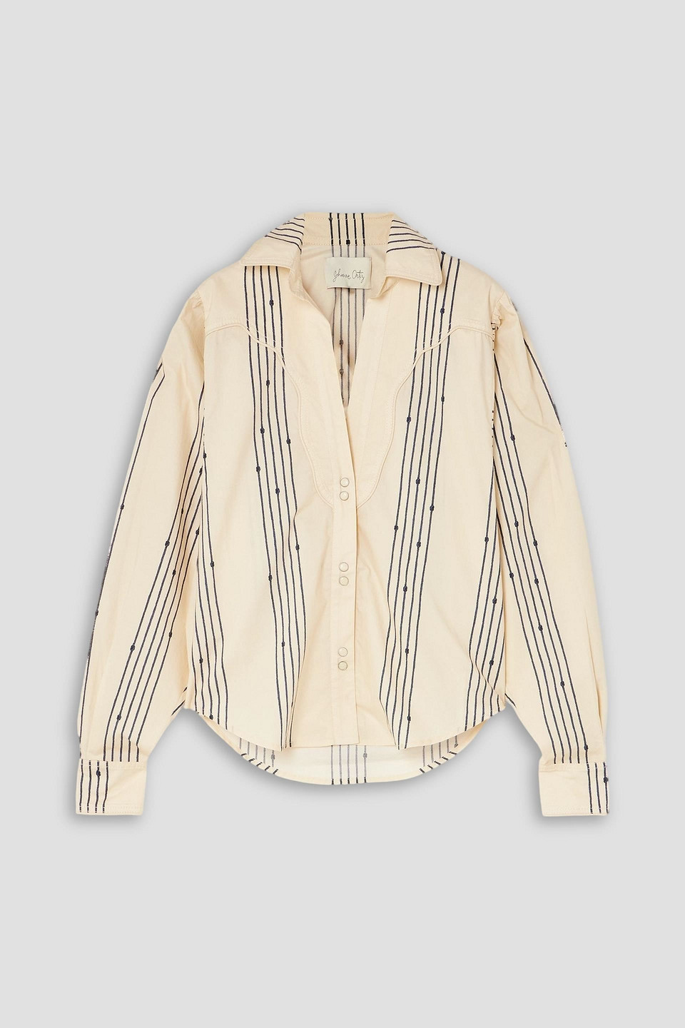 johanna ortiz - cabos sueltos printed cotton-poplin shirt - white - us 0