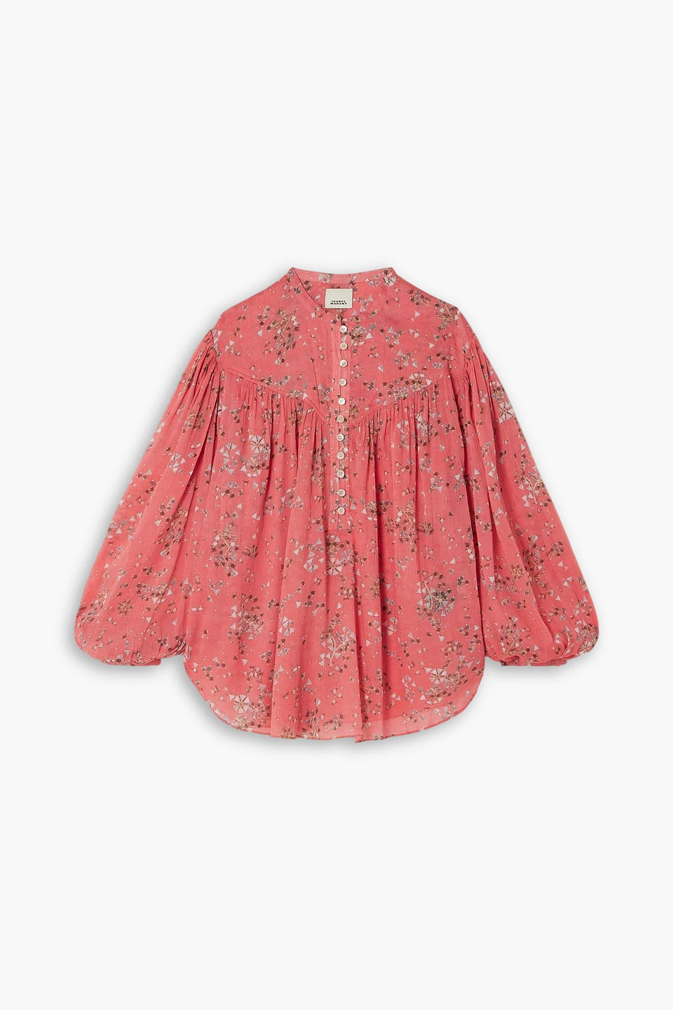 isabel marant - kiledia printed cotton and silk-blend crepe blouse - orange - fr 42