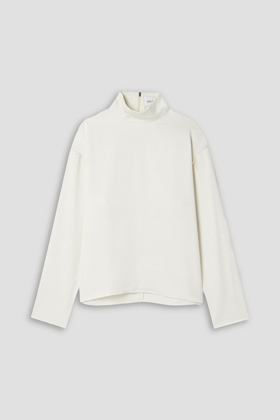 16arlington - olall crepe turtleneck blouse - white - uk 12