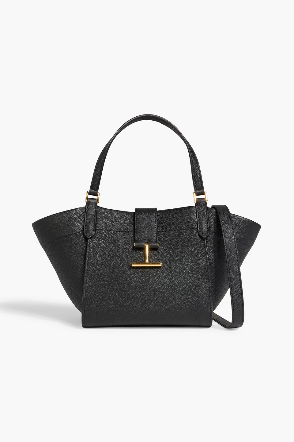 tom ford - tara convertible pebbled-leather tote - black - onesize