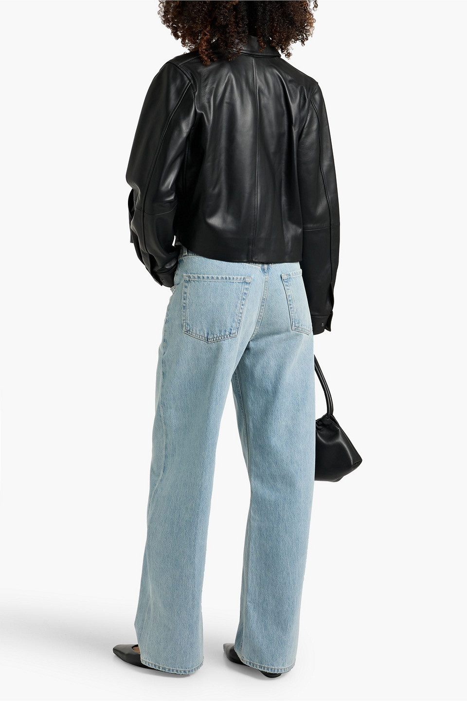 Vince Leather Jacket In Black