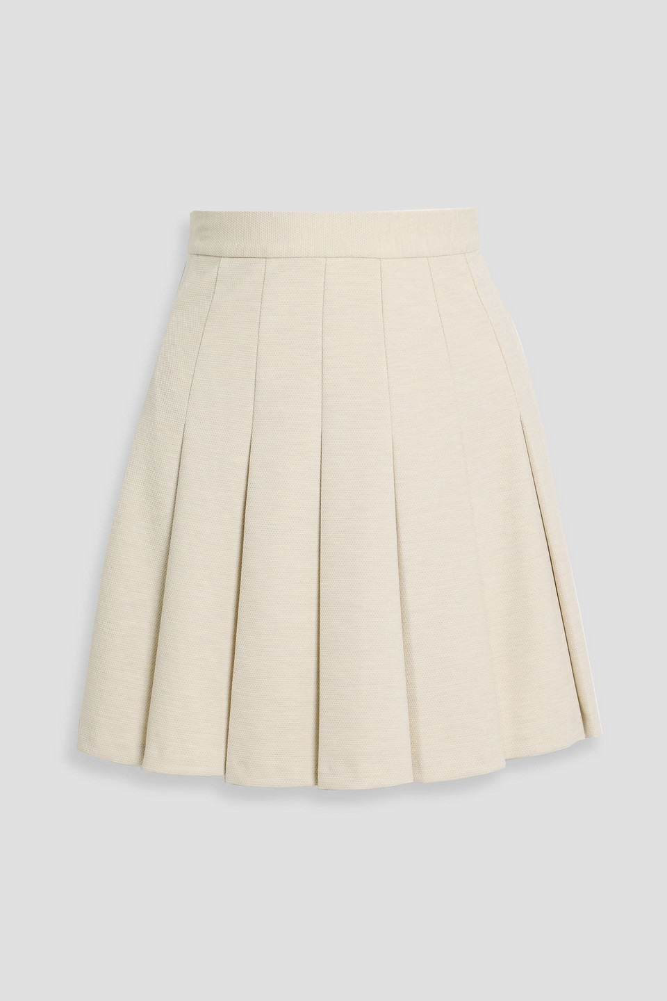 Theory Pleated Canvas Mini Skirt In White
