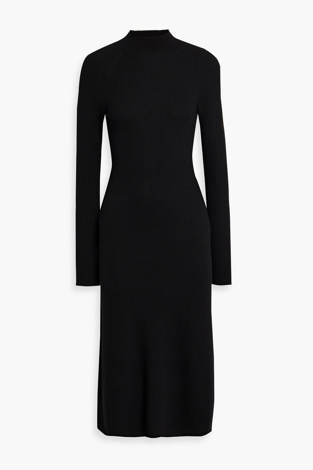 theory ribbed midi dress Ribbed merino wool-blend midi dress - black