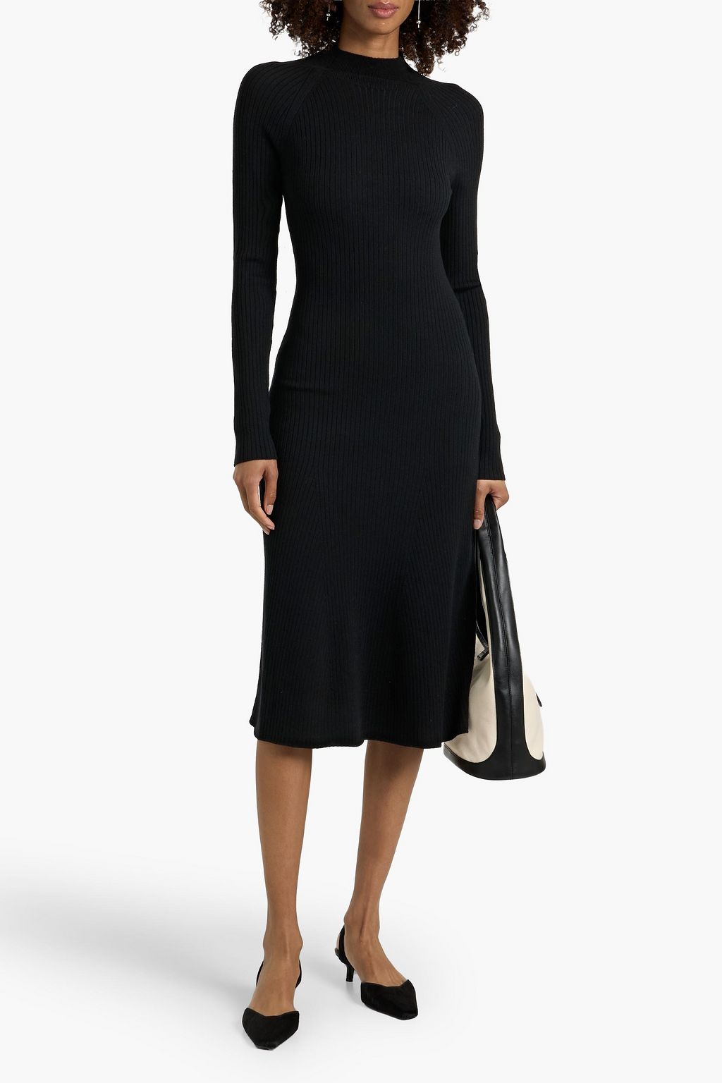 theory ribbed midi dress Theory Square-Neck Ribbed Midi Dress