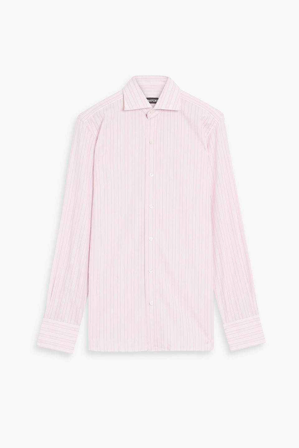 tom ford - striped cotton-poplin shirt - pink - eu 39