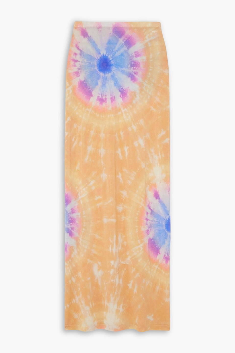 rabanne - second skin tie-dyed stretch-jersey maxi skirt - orange - fr 38