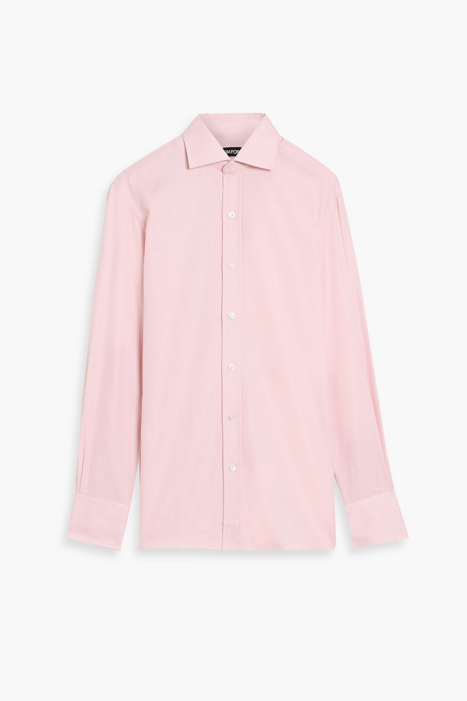 tom ford - cotton-jacquard shirt - pink - eu 38