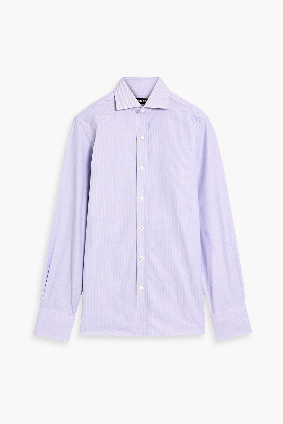 tom ford - cotton-jacquard shirt - purple - eu 39
