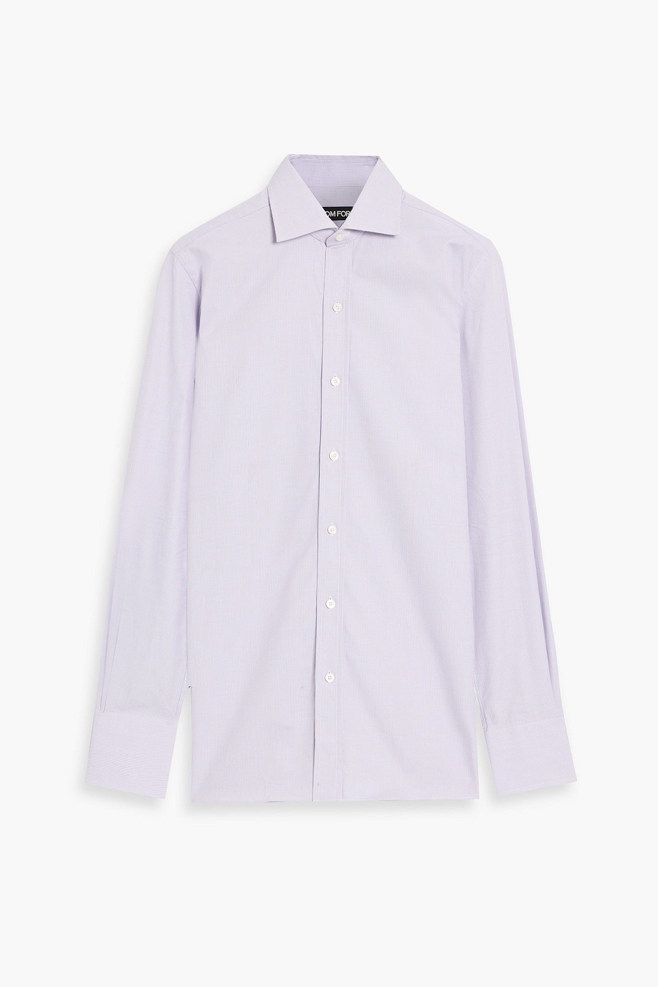 tom ford - cotton-jacquard shirt - purple - eu 39