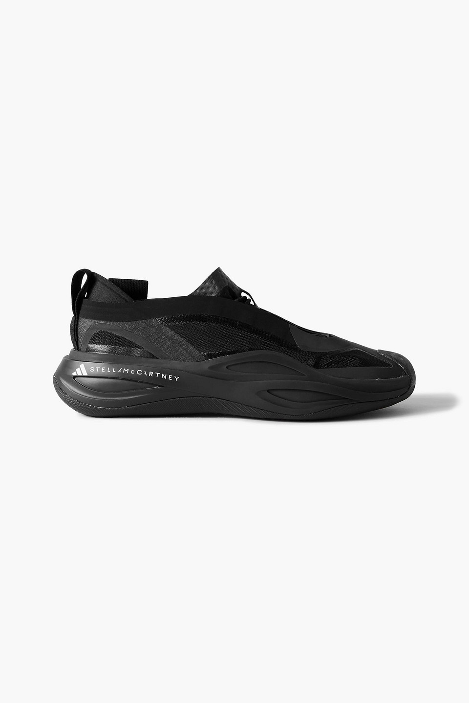 adidas by stella mccartney - low ground mesh and tpu sneakers - black - uk 3.5