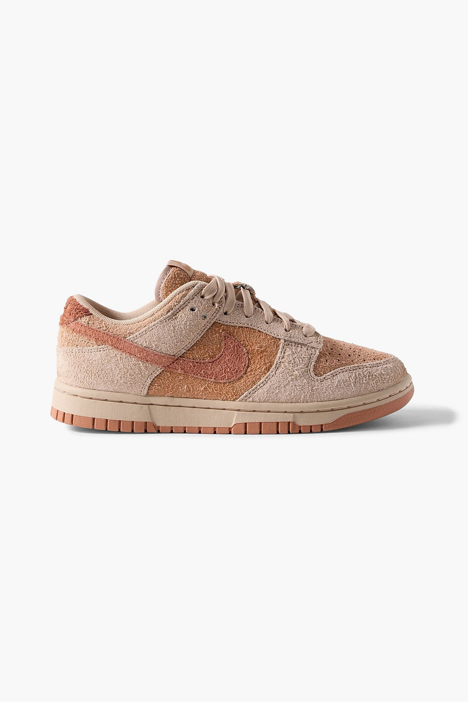 nike - dunk low brushed-suede sneakers - neutral - us 5