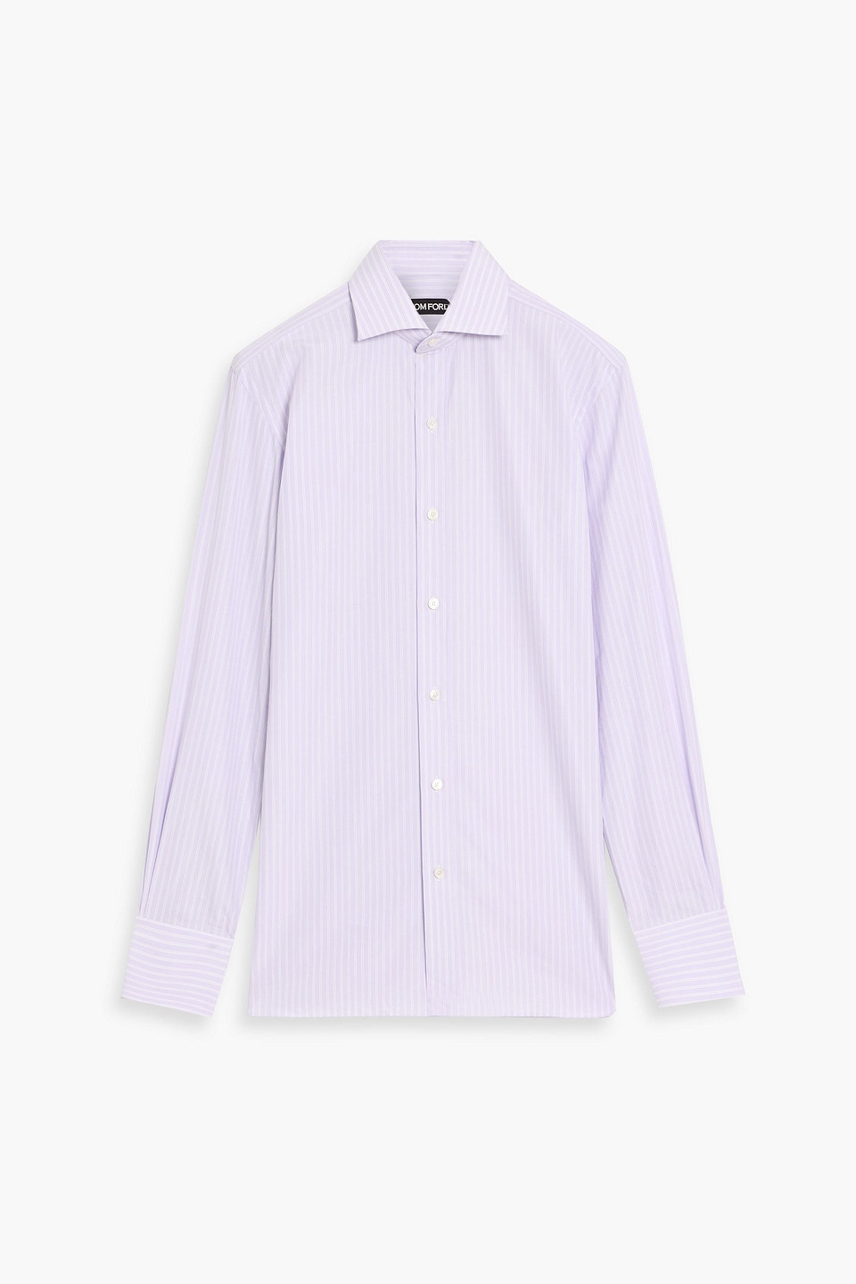 tom ford - striped cotton-poplin shirt - purple - eu 39