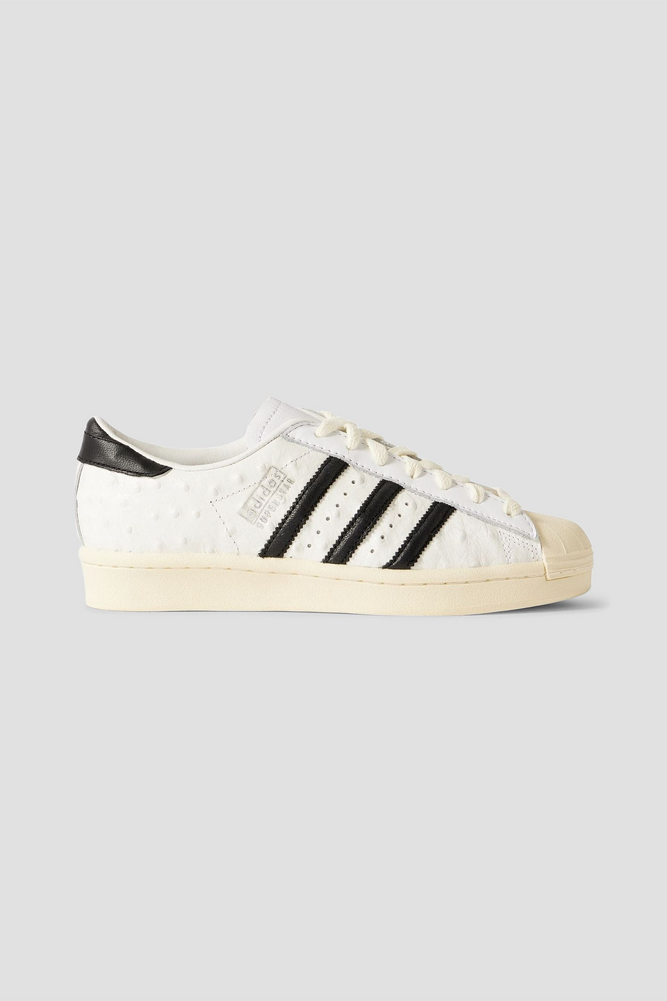 adidas - superstar vintage ostrich-effect leather sneakers - white - us 5