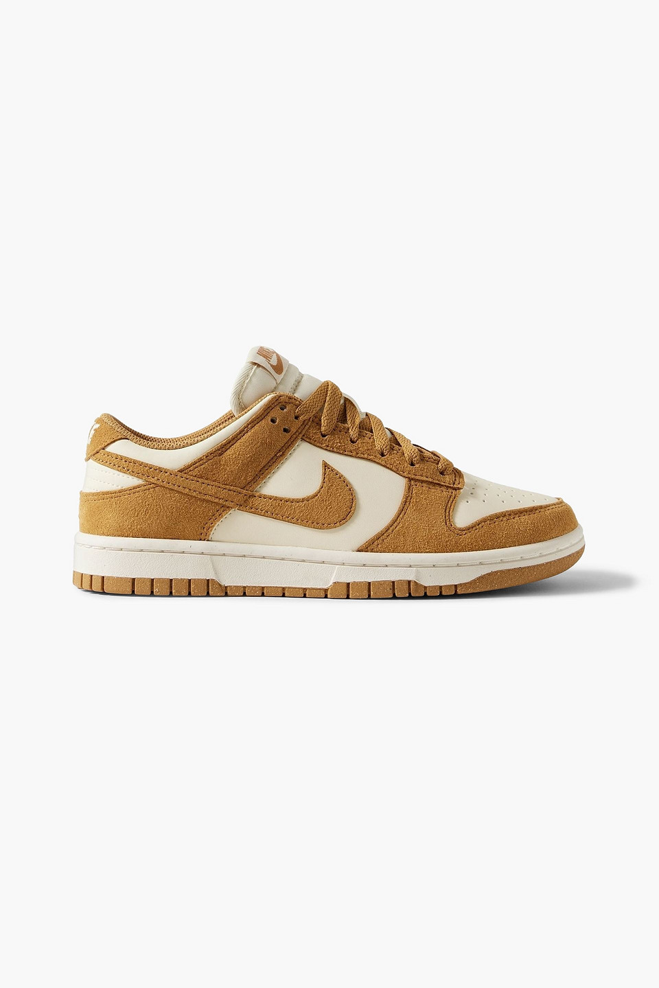 nike - dunk low suede and leather sneakers - yellow - us 5