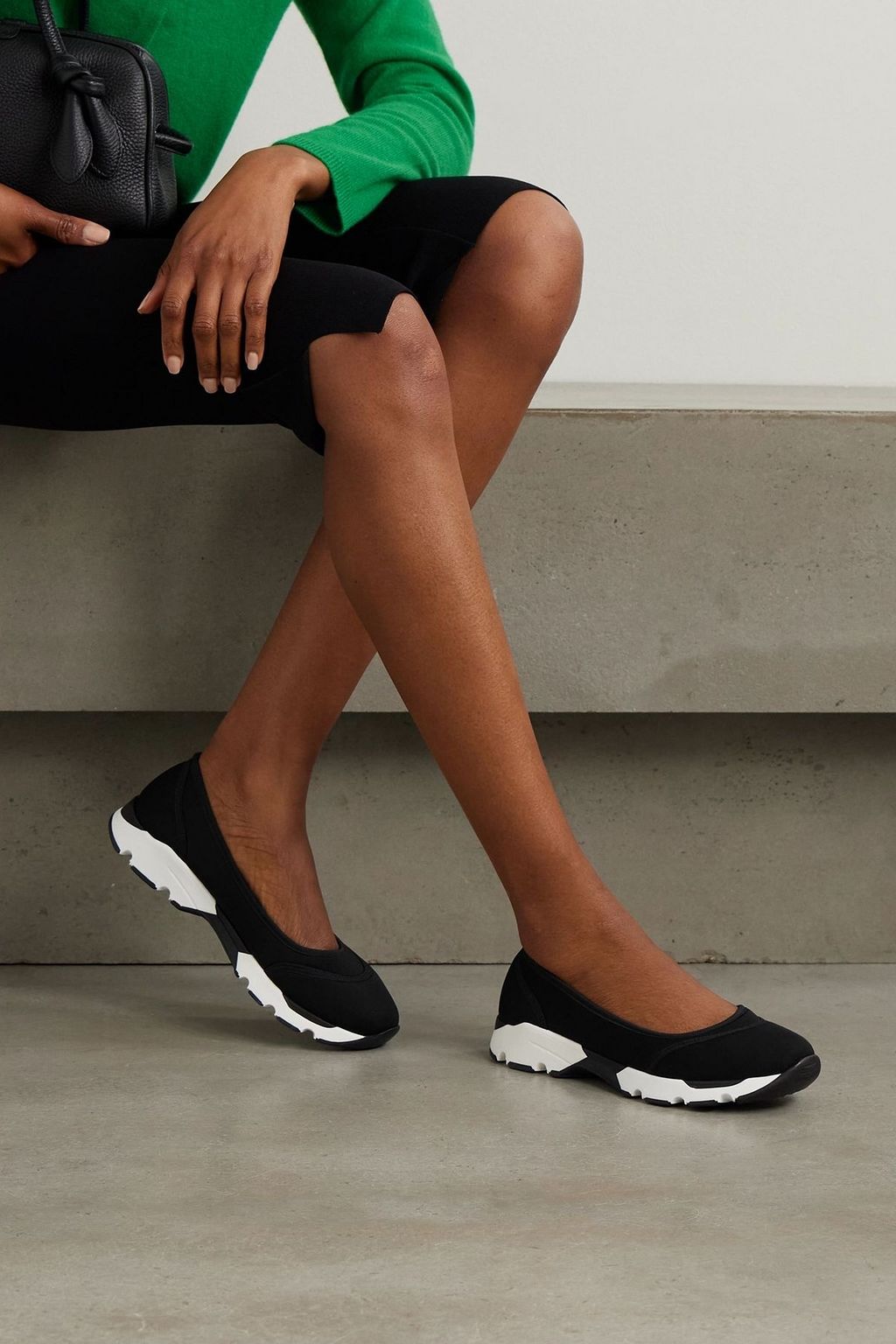 STAUD Gino paneled neoprene ballet flats | THE OUTNET