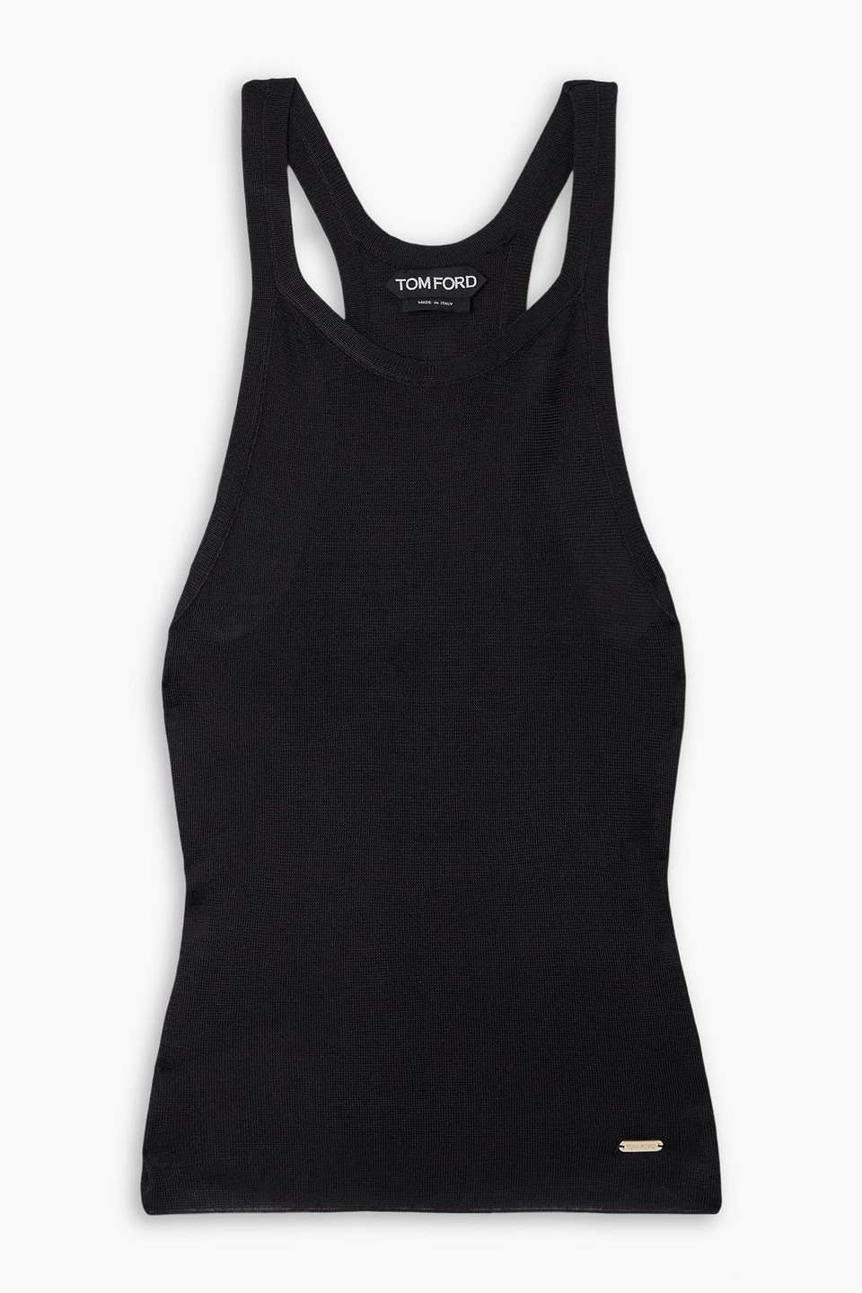 Tom Ford Embellished Silk Tank In Black