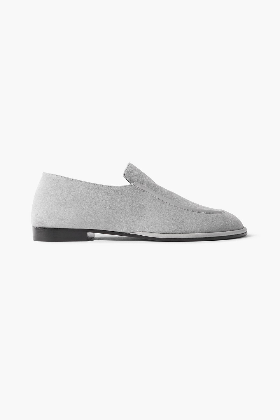 Neous Polaris Leather-trimmed Suede Loafers In Gray
