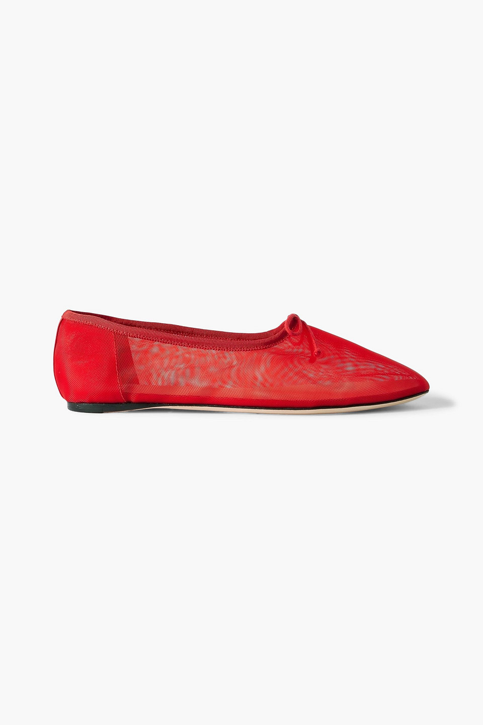 loeffler randall - landon soft bow-detailed mesh ballet flats - red - us 10.5