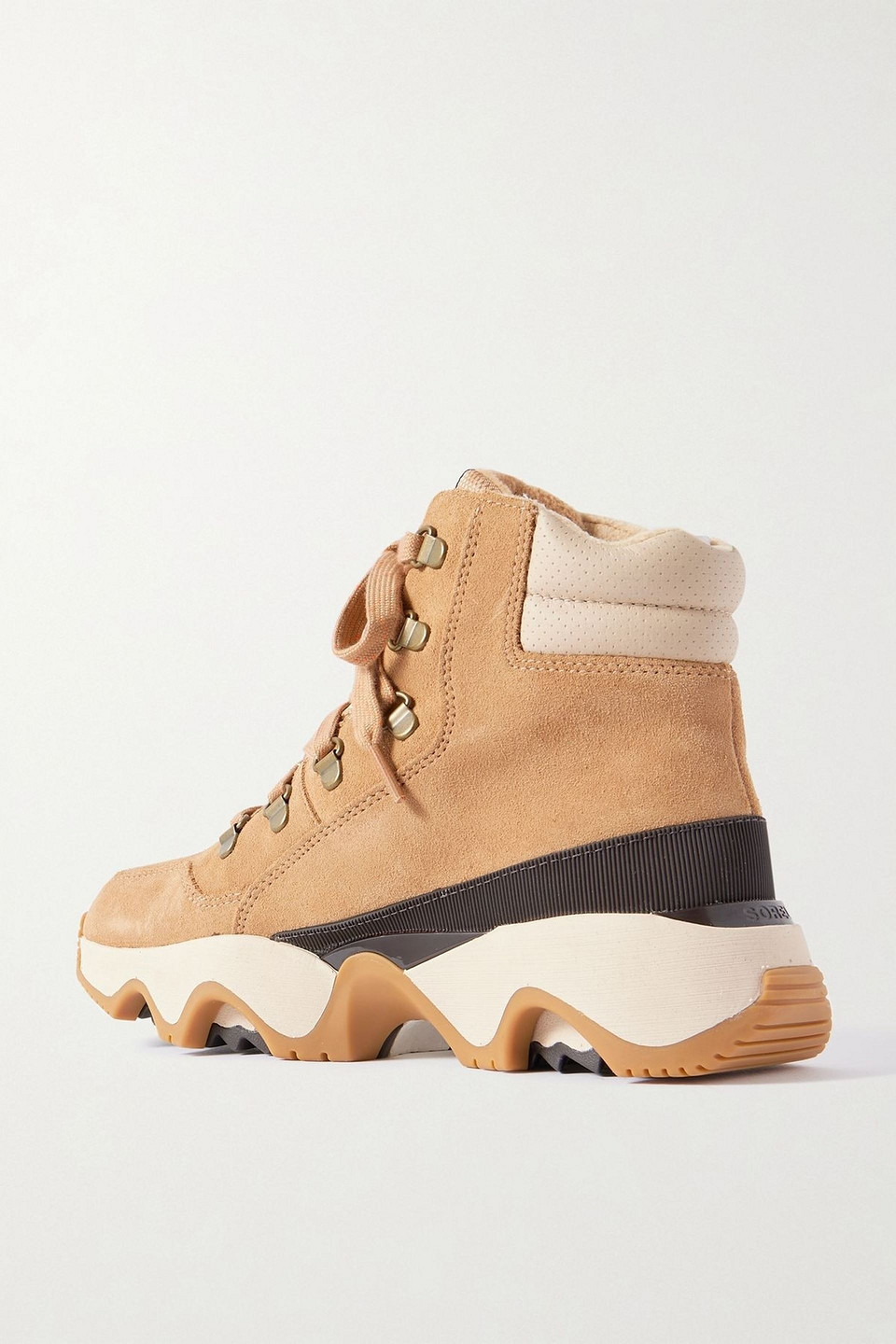  Sorel - Kinetic™ Impact Conquest Plus Schnürstiefel Aus Veloursleder Mit Besatz Aus Canvas Und Leder - Braun - Us 9 