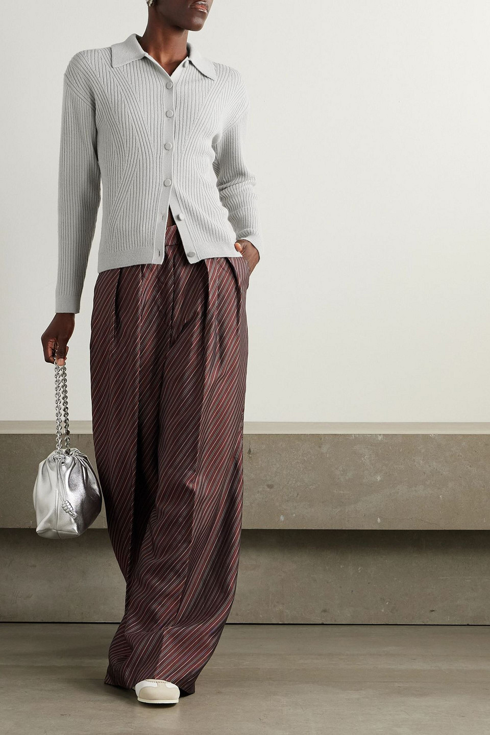  Dries Van Noten - Ribbed-knit Wool-blend Cardigan - Gray - Xs 