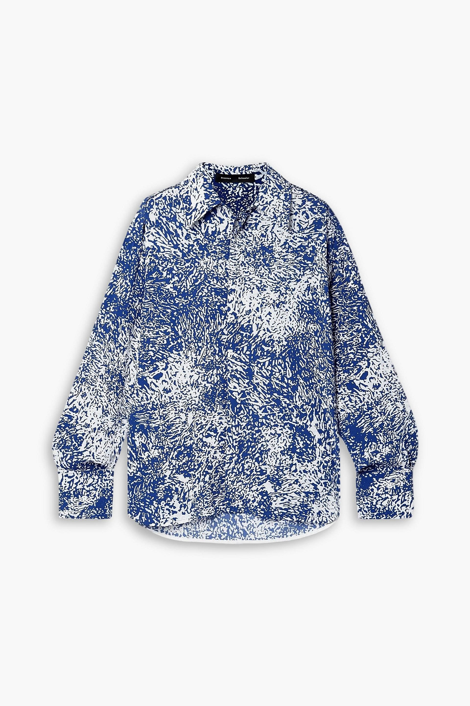 proenza schouler - norman printed crepe shirt - blue - us 4