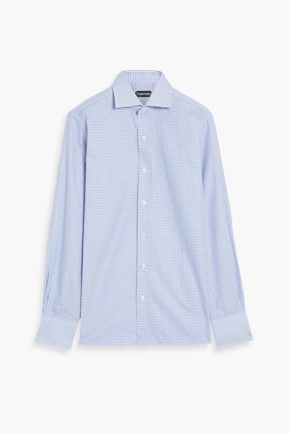 tom ford - cotton-jacquard shirt - blue - eu 38