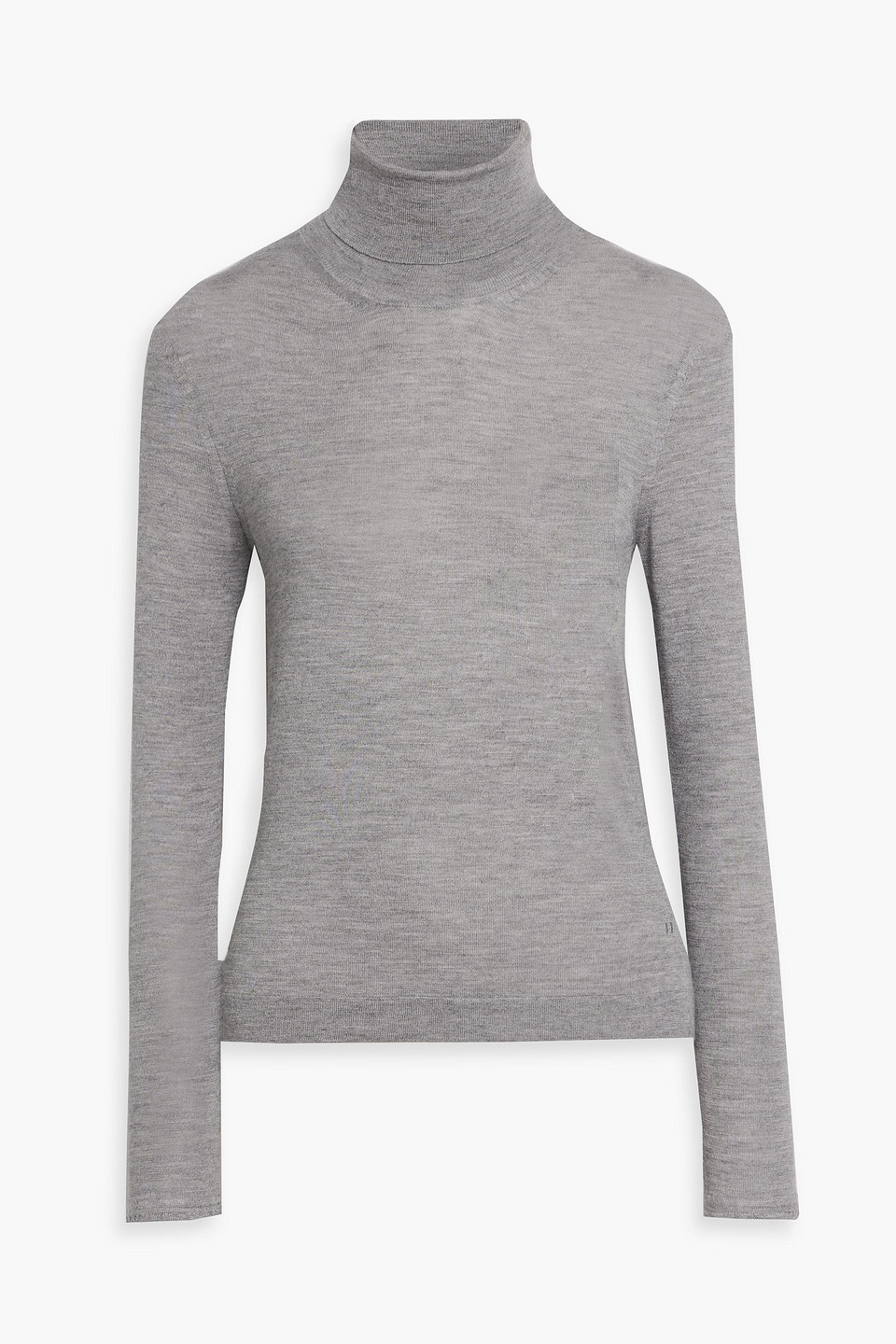 tom ford - mélange cashmere and silk-blend turtleneck sweater - gray - xxs
