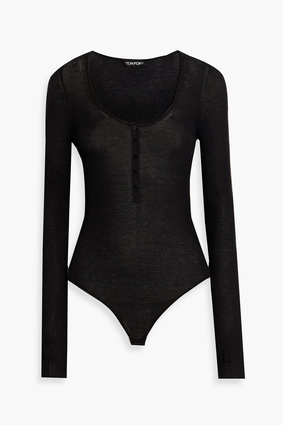 Tom Ford Cashmere And Silk-blend Bodysuit In Black
