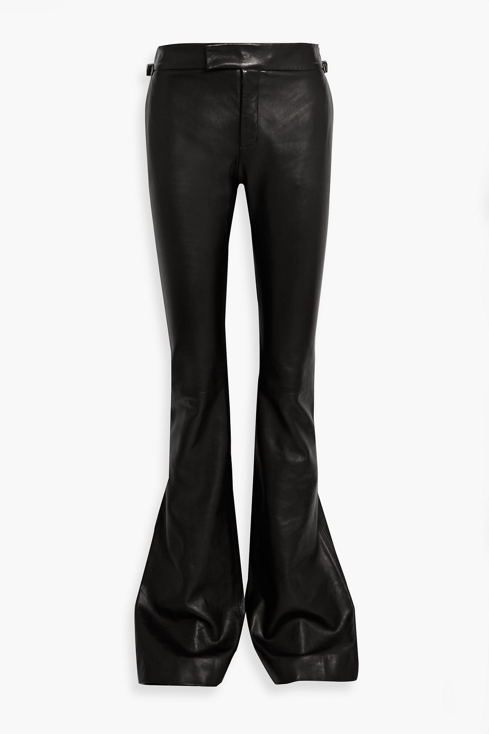 Tom Ford Leather Flared Pants In Black