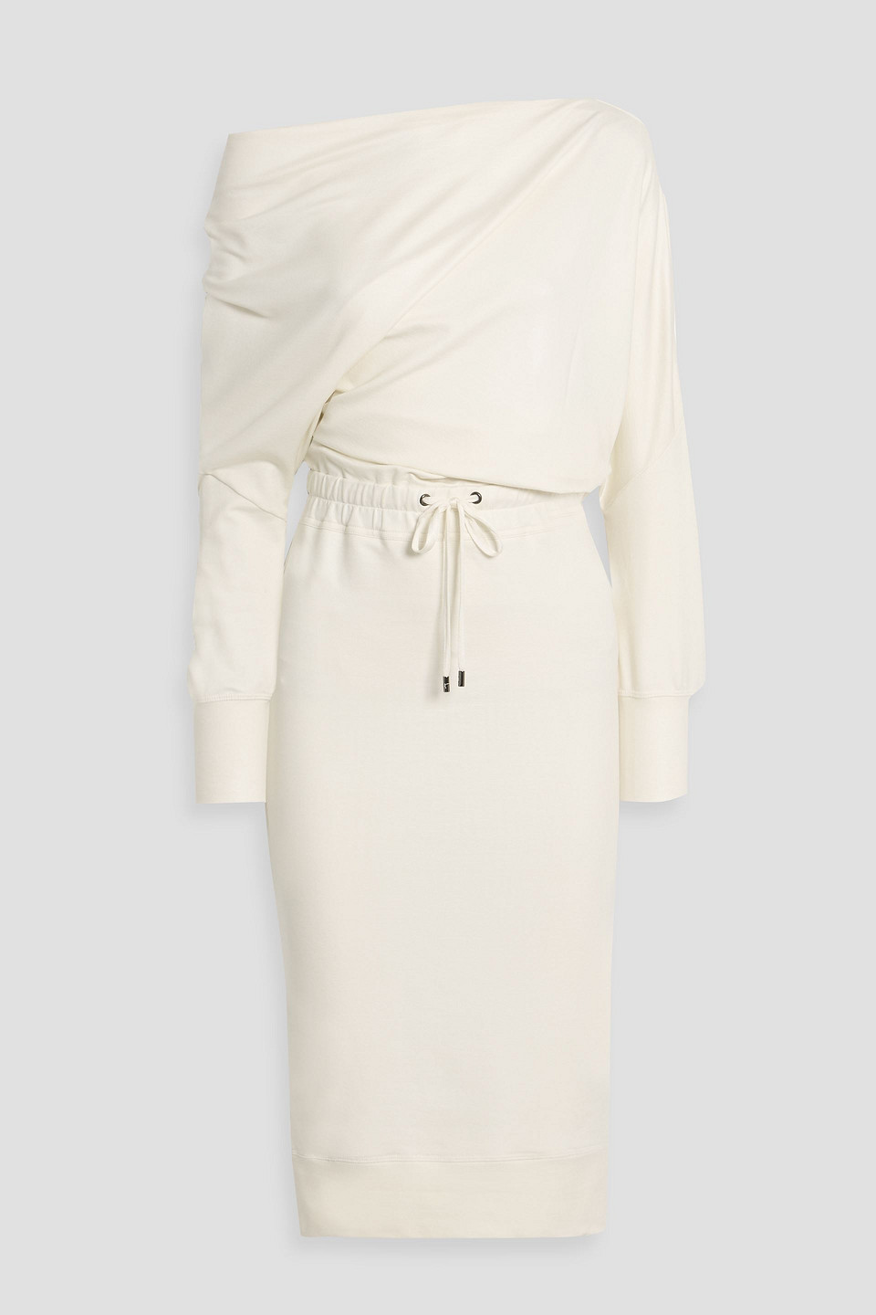 tom ford - one-shoulder silk-blend jersey midi dress - white - it 40