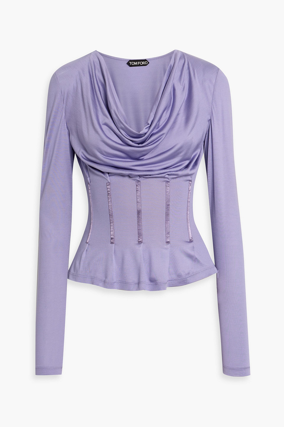 tom ford - draped silk-satin top - purple - it 36