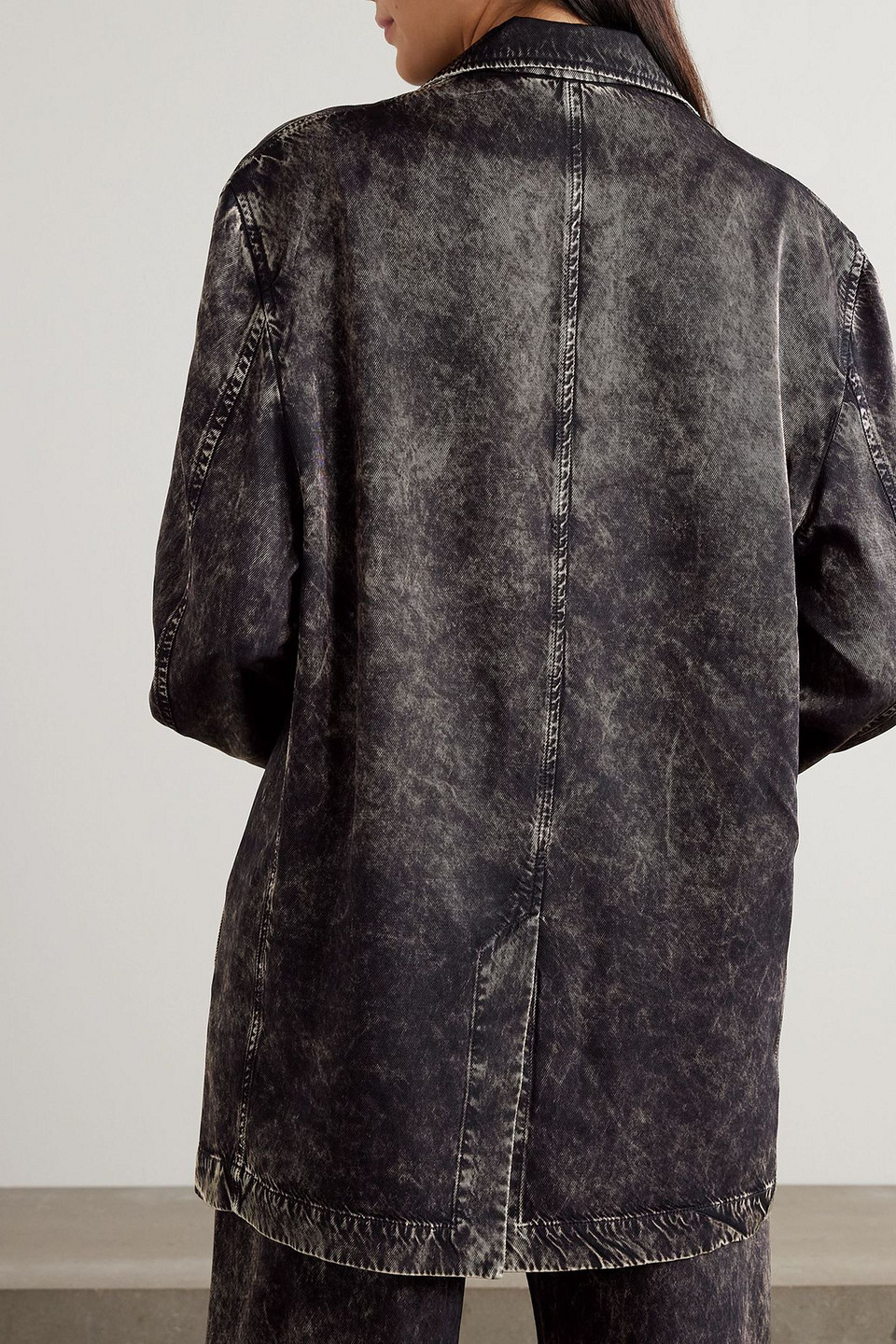 Acne Studios Distressed Twill Blazer In Brown