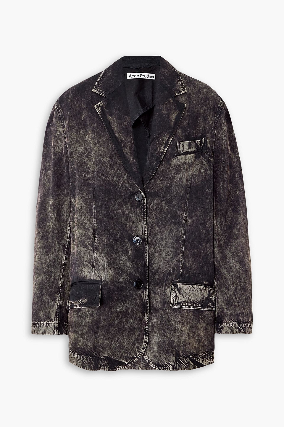 acne studios - distressed twill blazer - black - de 32
