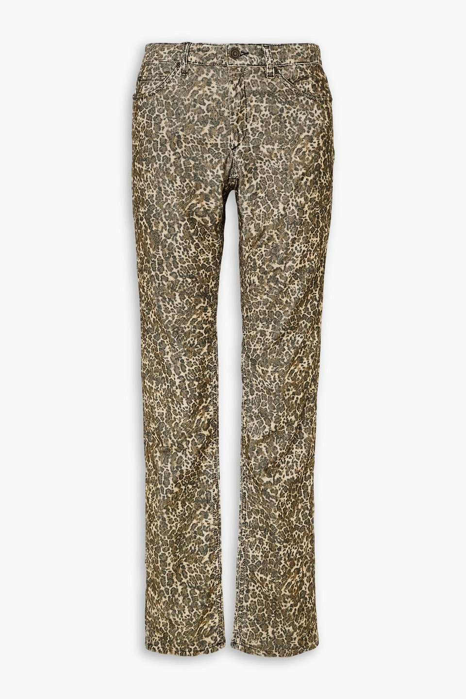 isabel marant - ferni leopard-print cotton-blend corduroy slim-leg pants - animal print - fr 36