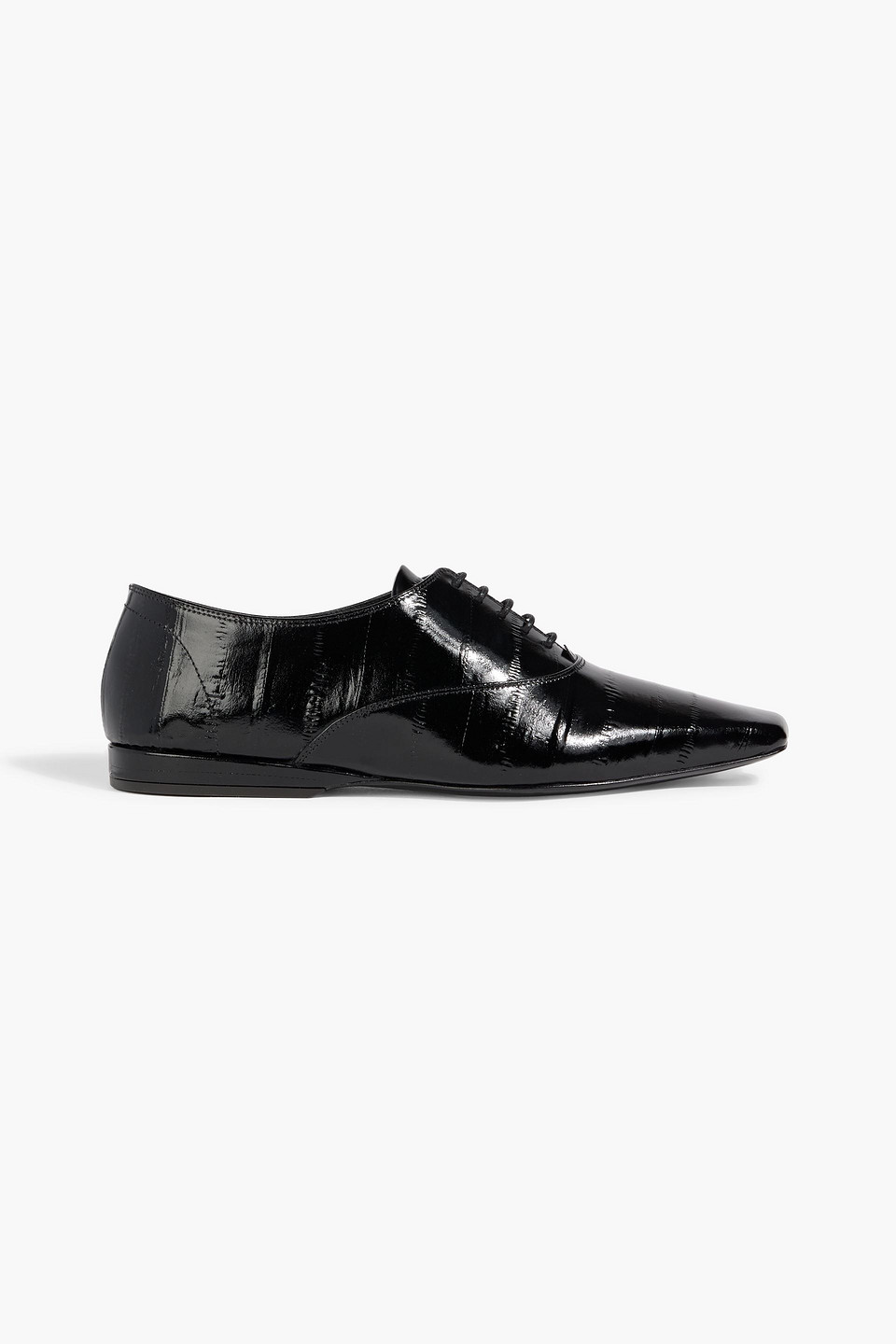 Loulou De Saison Conrad Patent-leather Brogues In Black
