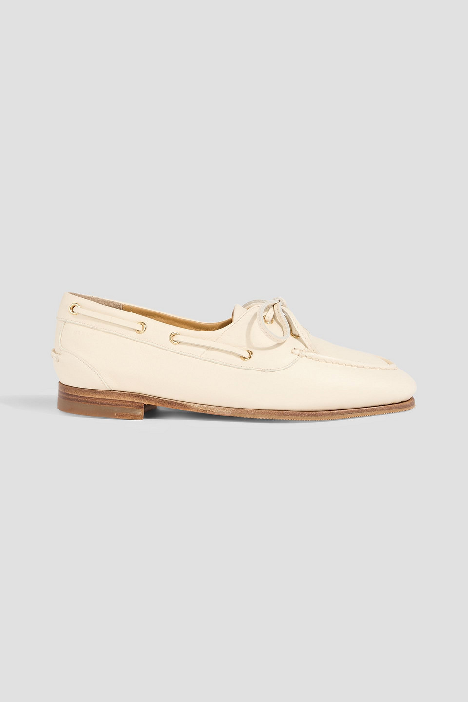 bally - pathy leather boat shoes - white - eu 36