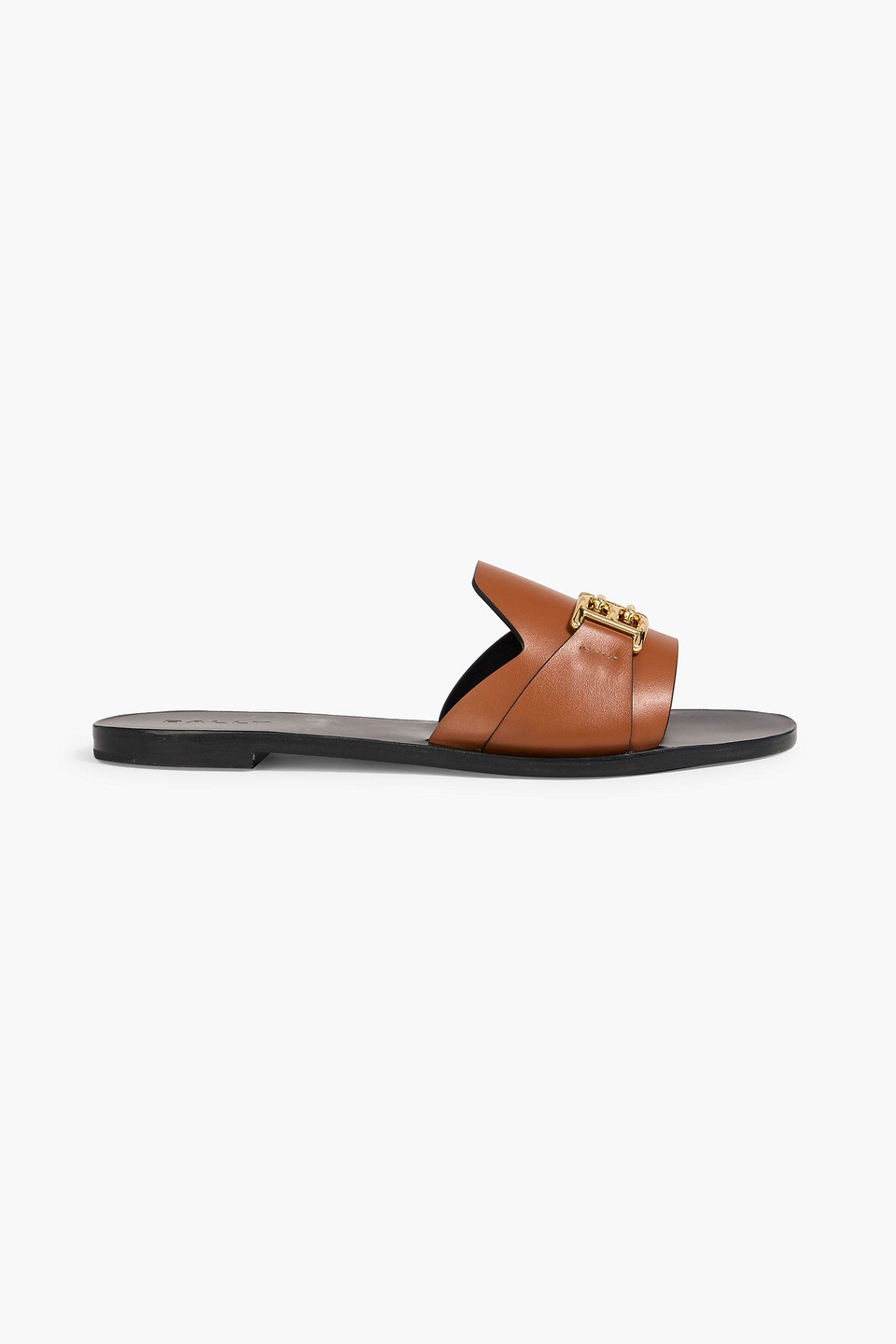 Bally Positano Embellished Leather Slides In Brown