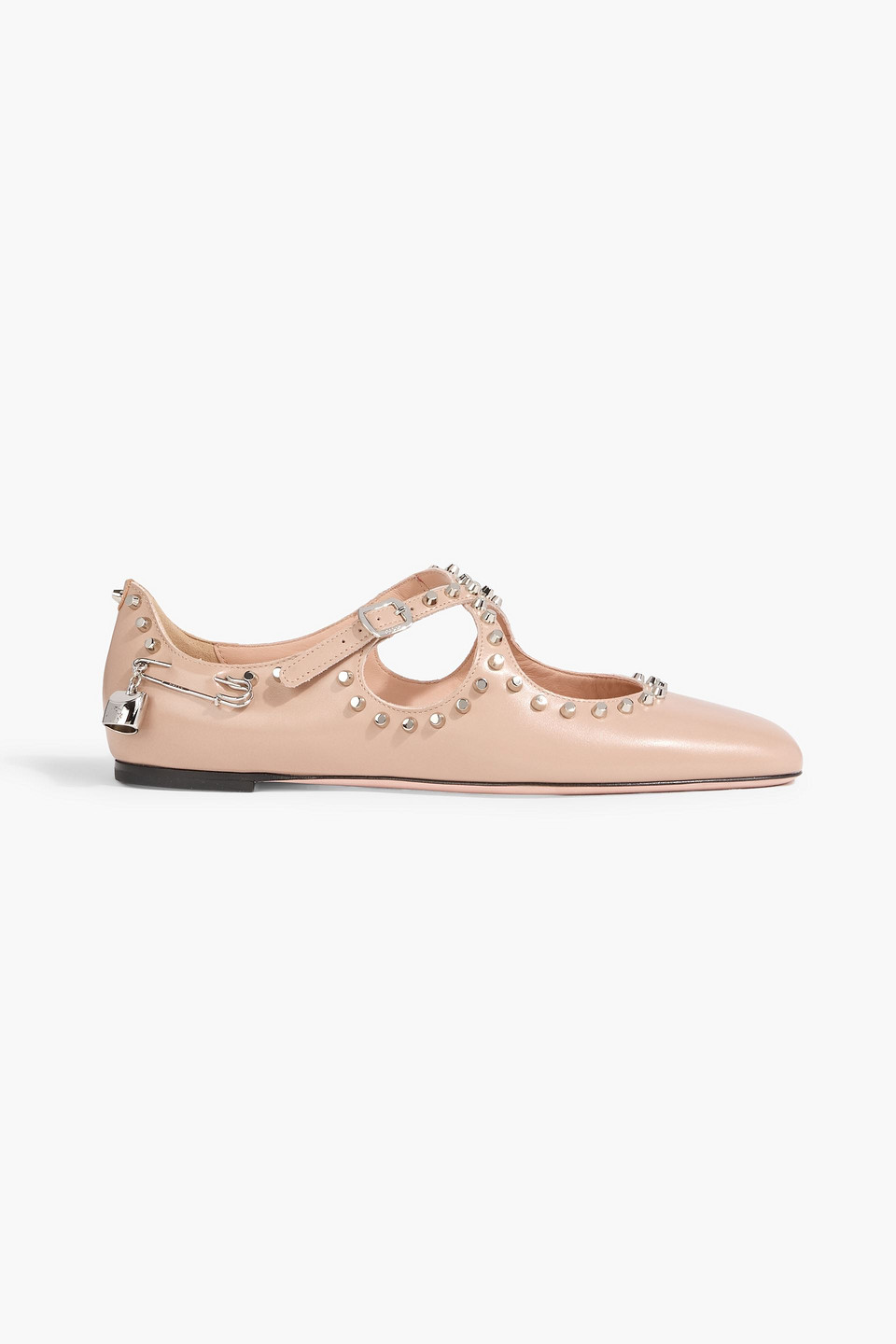 bally - beliska studded leather mary jane flats - neutral - eu 39