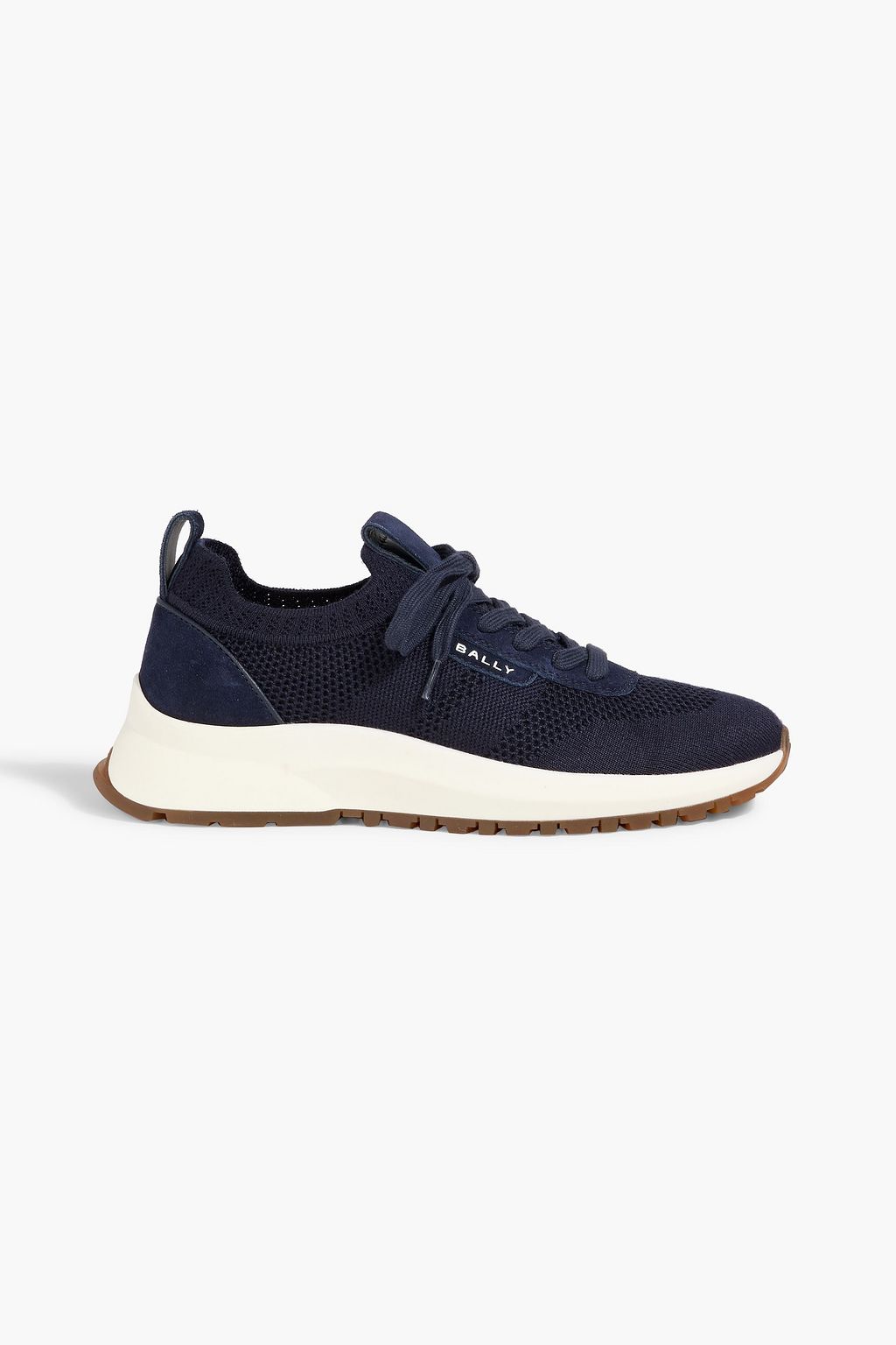 BALLY Darnell suede-trimmed stretch-knit sneakers | THE OUTNET
