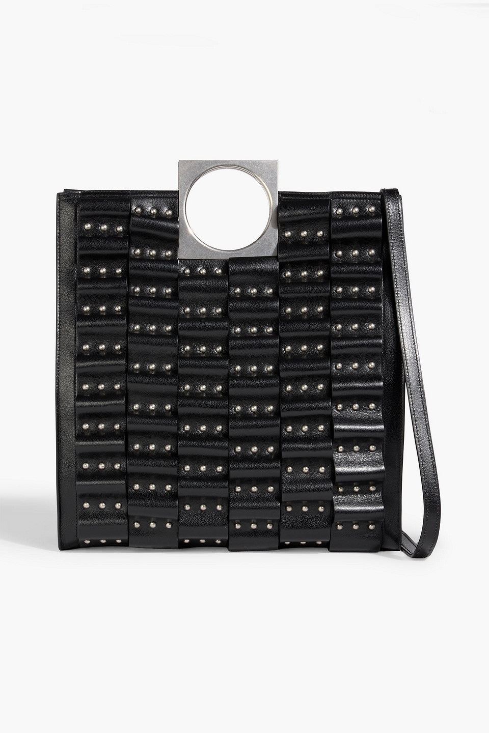 bally - anni studded leather tote - black - onesize