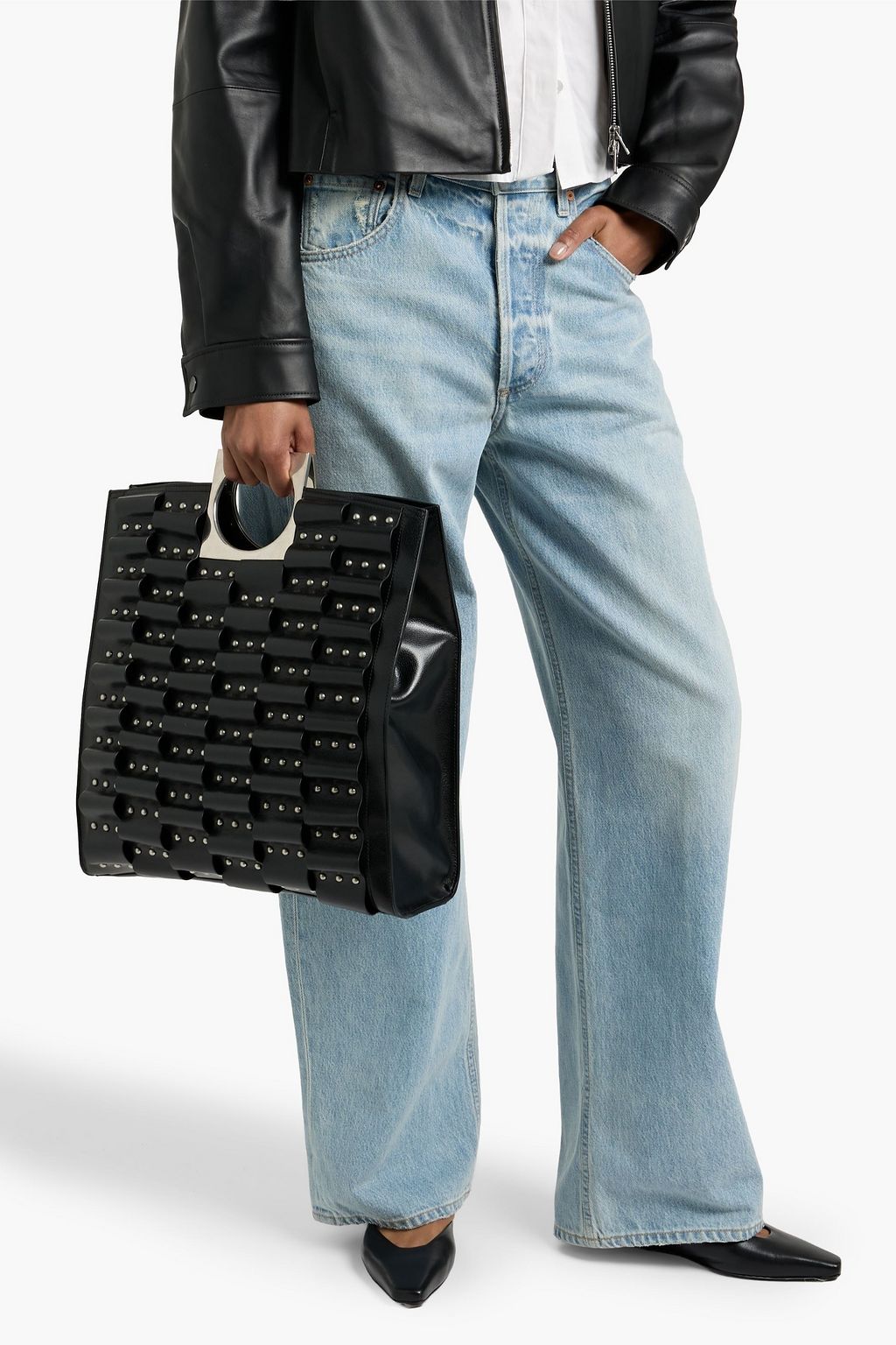 BALLY Anni studded leather tote | THE OUTNET