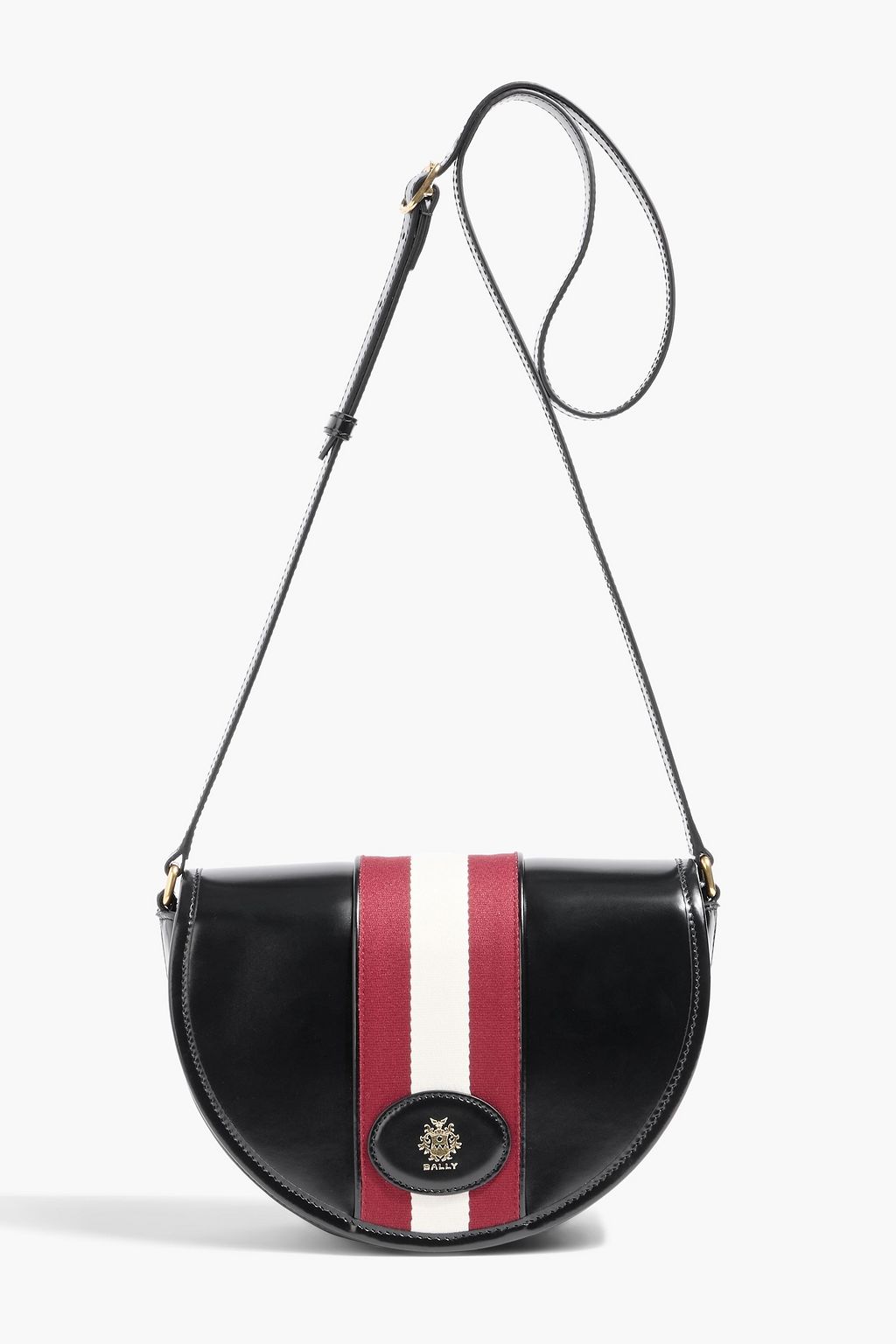 BALLY Beckett studded glossed-leather shoulder bag | THE OUTNET
