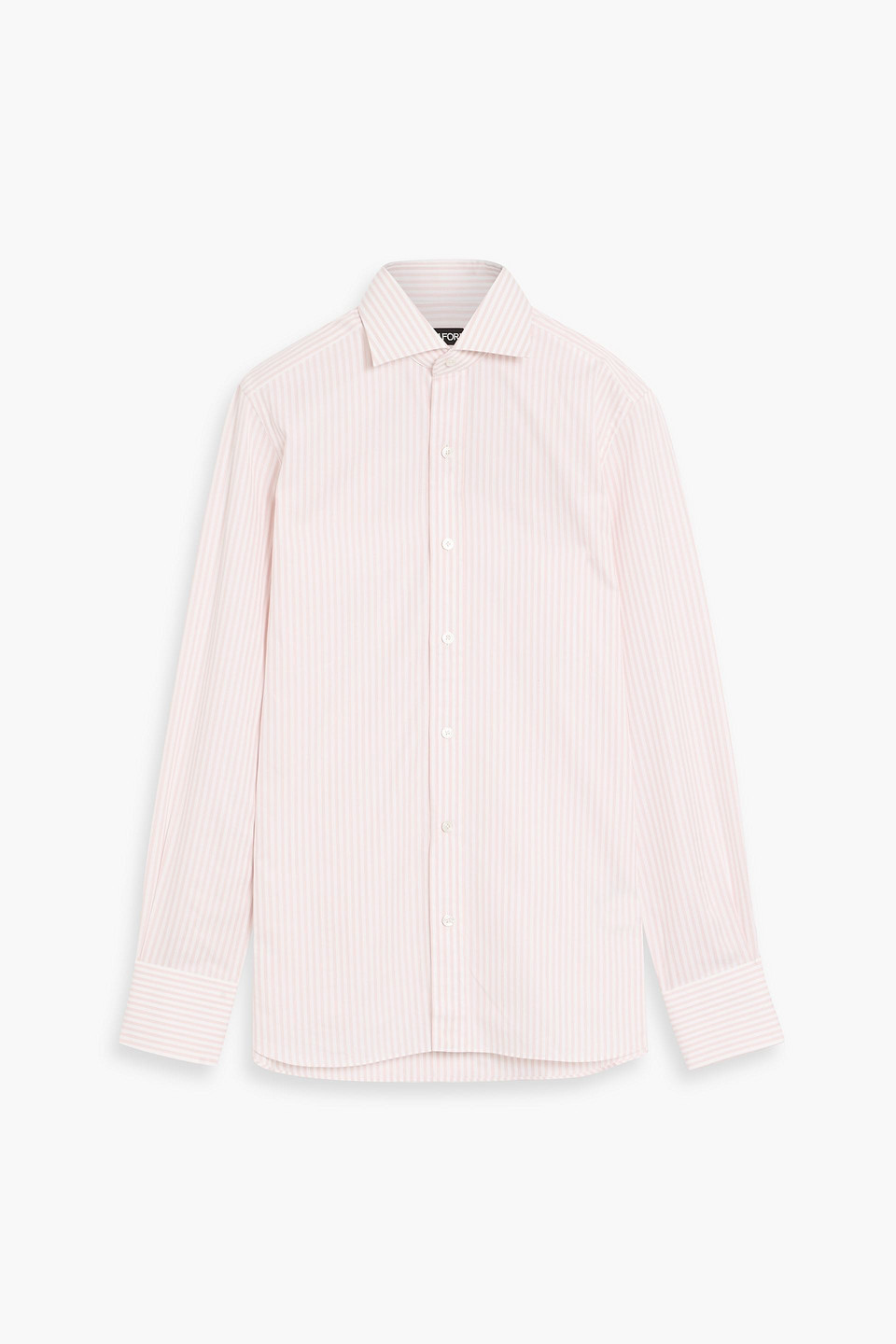 tom ford - striped cotton-jacquard shirt - pink - eu 39