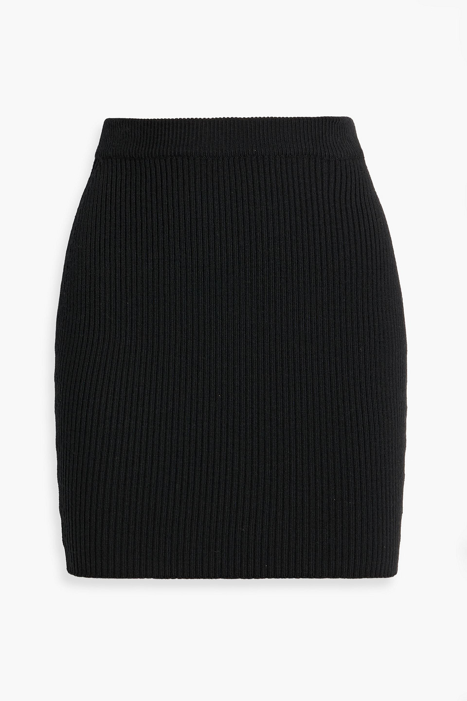 tom ford - ribbed wool-blend mini skirt - black - xs