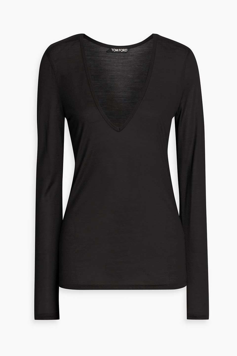 tom ford - silk-jersey top - black - it 34
