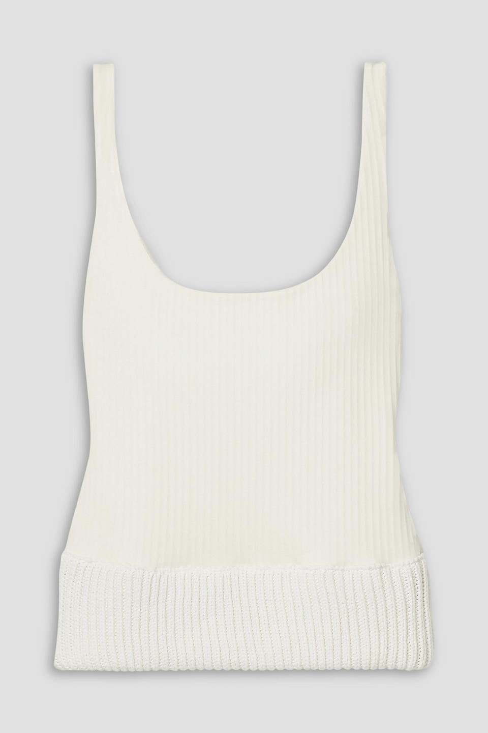 16arlington - keo cotton-trimmed ribbed stretch-jersey tank - white - uk 8