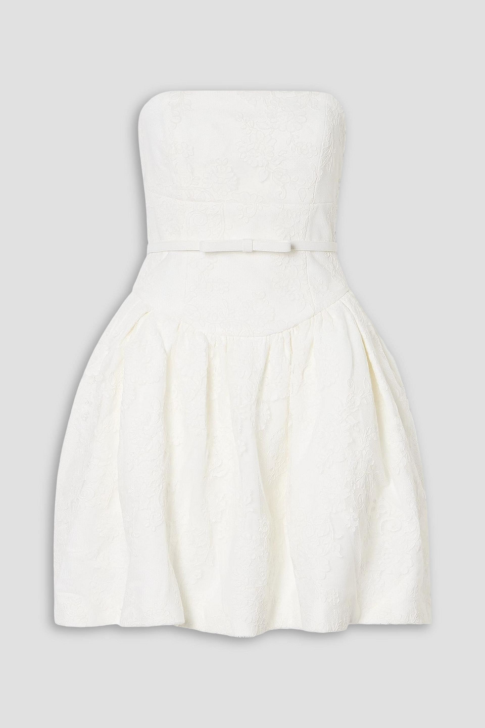 self-portrait - strapless lace mini dress - white - uk 6