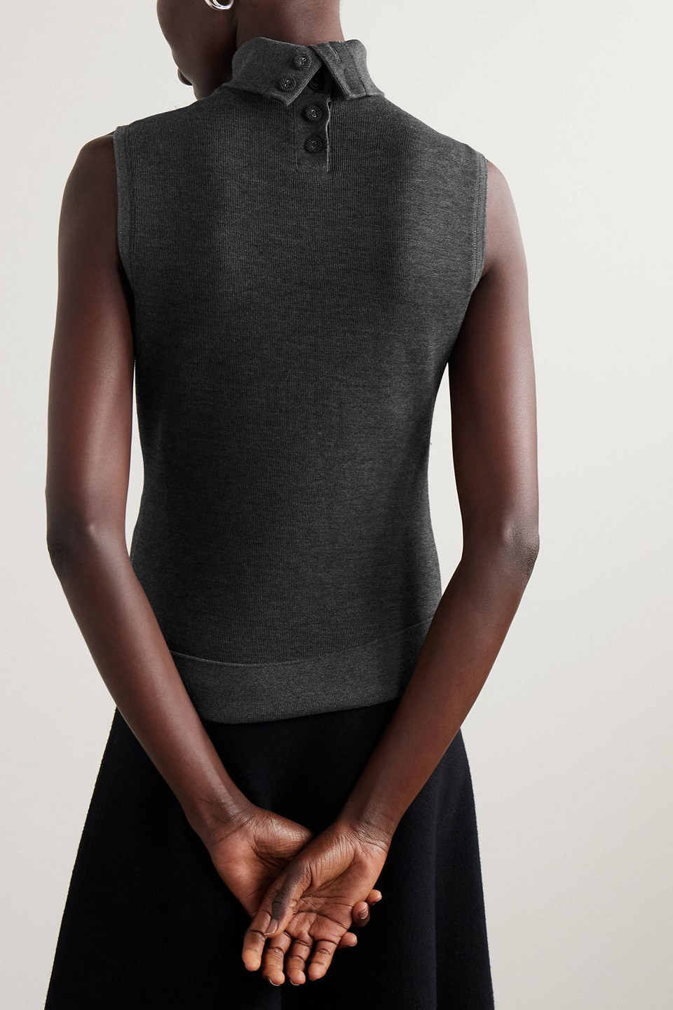  Proenza Schouler Pswl - Sandrine Pullunder Aus Einer Gerippten Baumwollmischung Mit Stehkragen - Grau - Xxs 