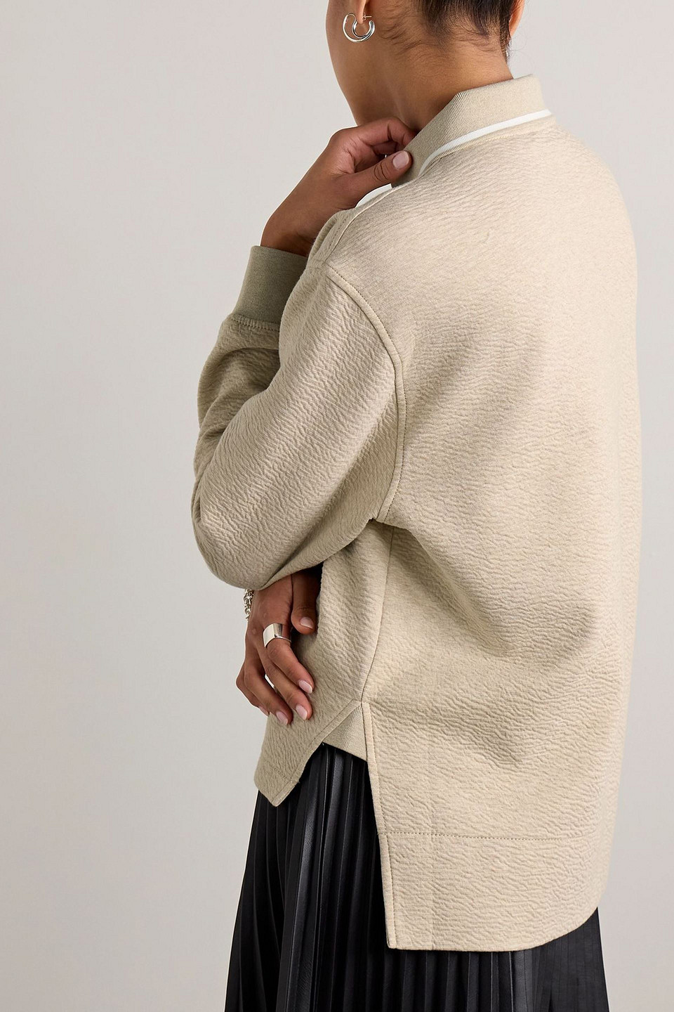  Proenza Schouler Pswl - Genevieve Pullover Aus Cloqué Aus Einer Baumwollmischung Mit Streifen Und Polokragen - Neutral - Xxs 